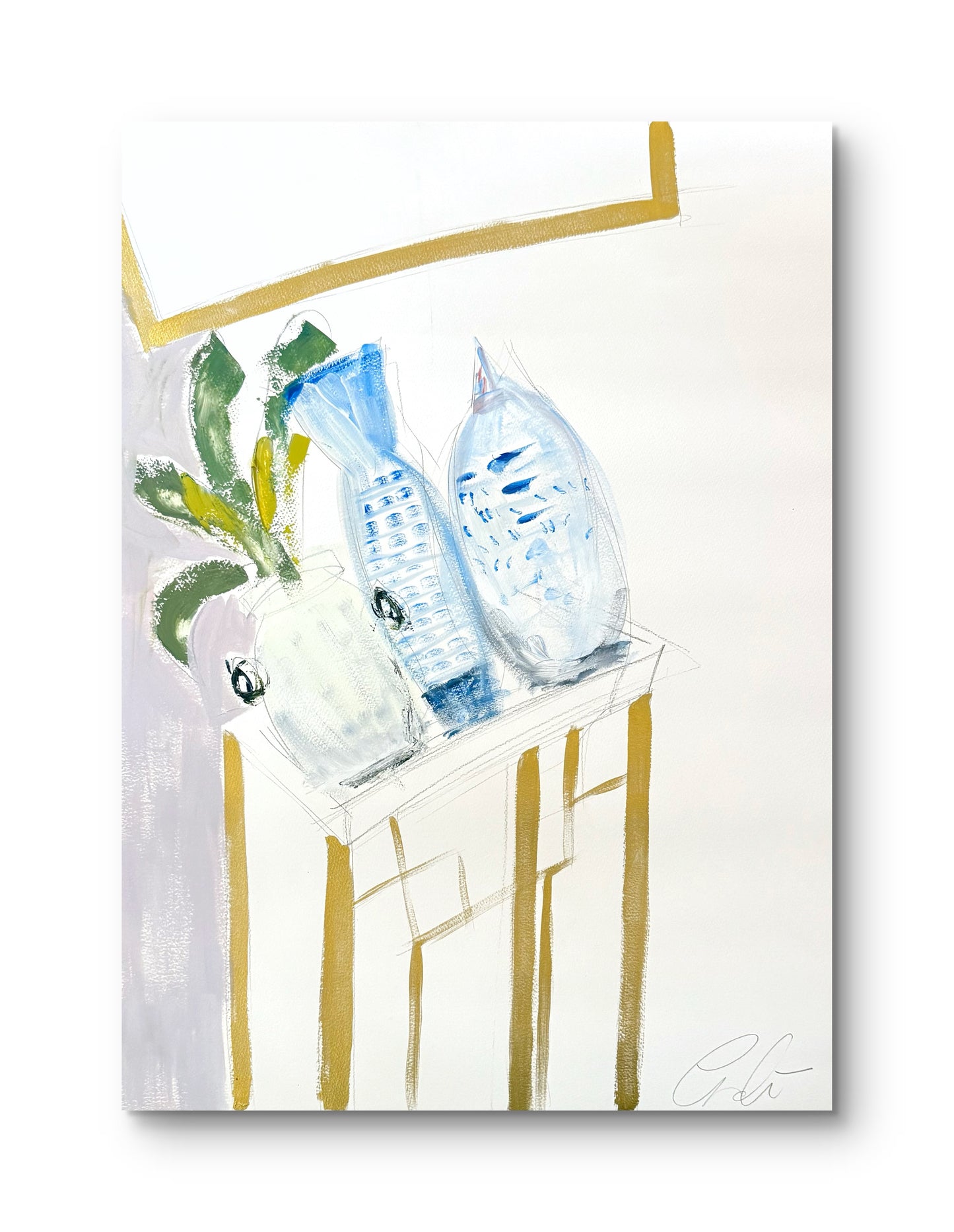 Original Abstract Oil Painting Giclee Fine Art Print, size 30”x40.