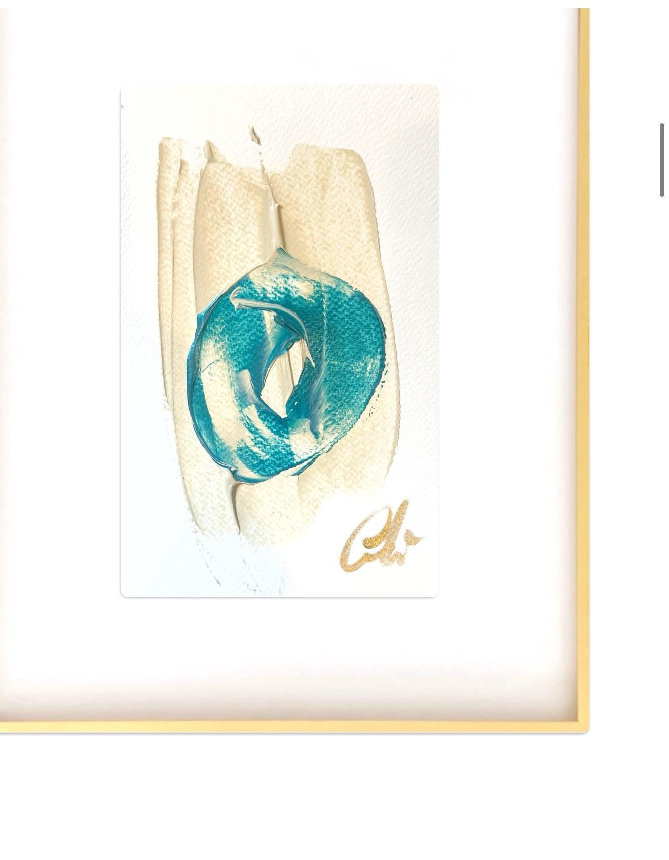 Original Abstract Fine Art Prints, Green, Pink, Blue, Pair (5x7), Abstract Artwork