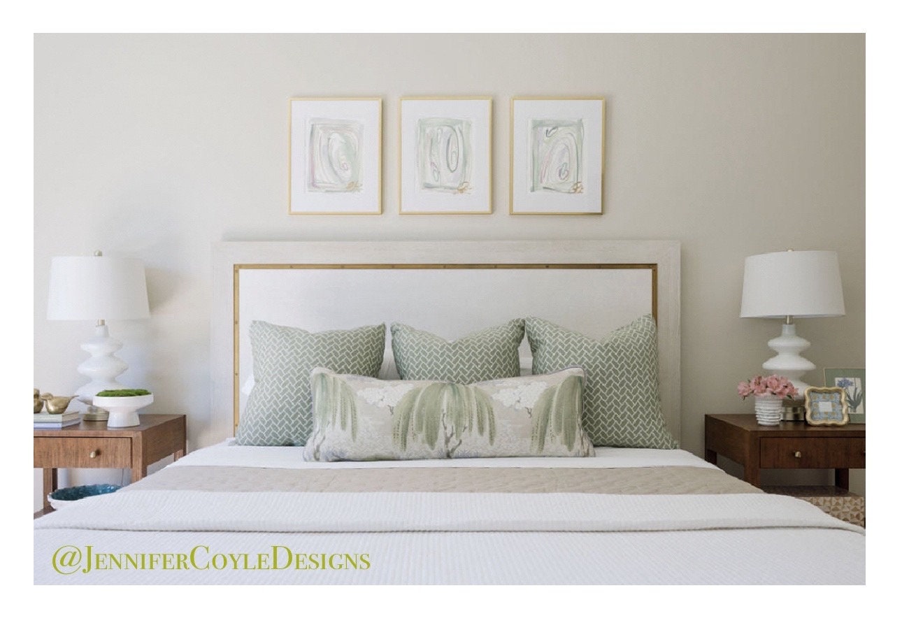 Custom Set of 3 Original Abstract Watercolor Paintings 11”x14” Framed in 16”x20” Gold Metal Frames, Gallery Wall, Original Artwork