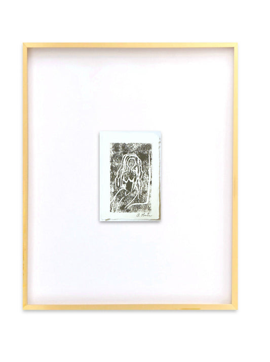 Framed Artwork, Abstract Nude Figure Monoprint, Neutral Artwork, Minimalist, Home Decor, Abstract Wall Art, Modern Home Decor, Figure Art