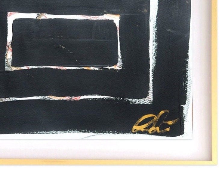 Large Original Abstract Mixed Media Painting on Paper, Size 18”x24”, Black & White Painting, Original Artwork, Minimalist Art, Neutral Art