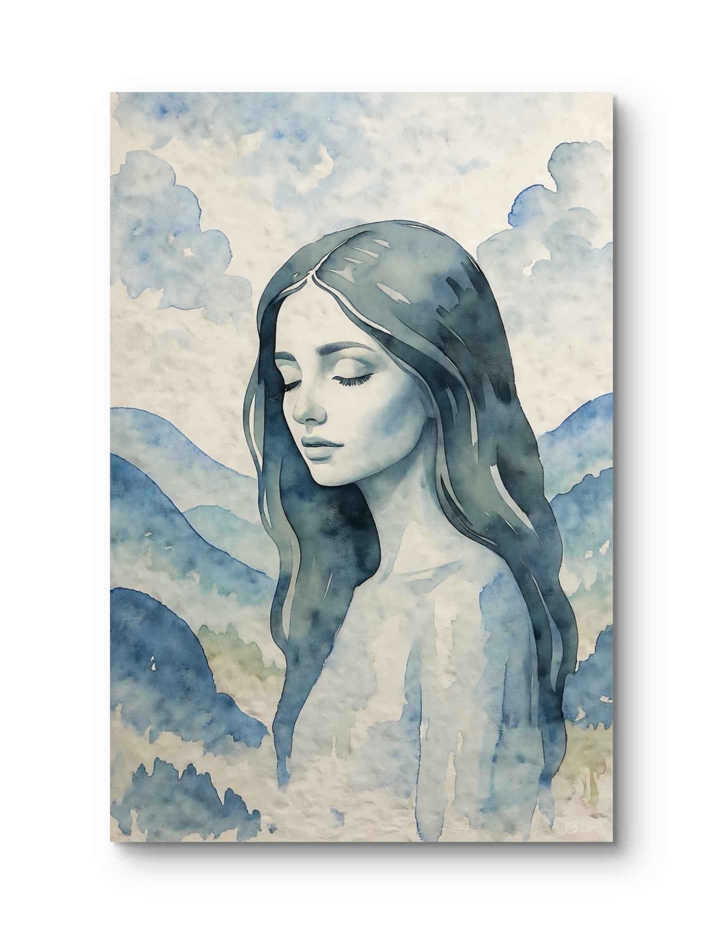 Minimalist Nude Figure Watercolor Oversized Art Print, Modern Figure Drawing, Female Nude Figure Art, Abstract Nude Figure