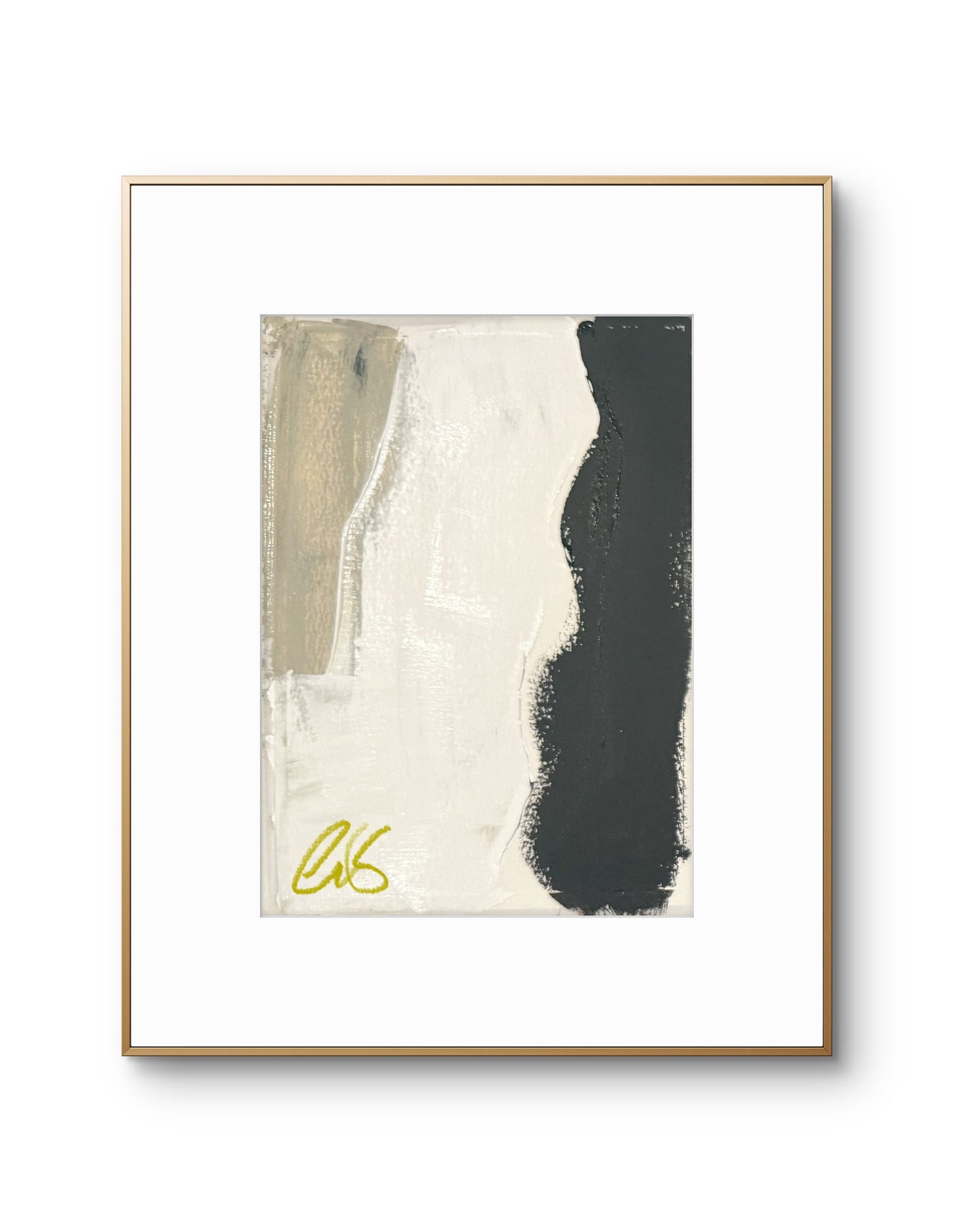 Original Abstract Fine Art Print, Black, White, Taupe, Signed Monochrome Fine Art Print (5x7)