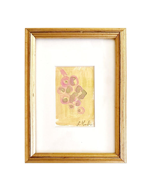 Original Abstract Mixed Media Painting, Framed in 5”x7” Vintage Gold-Leafed Frame, Abstract Wall Art, Framed Abstract Art, Small Framed Art