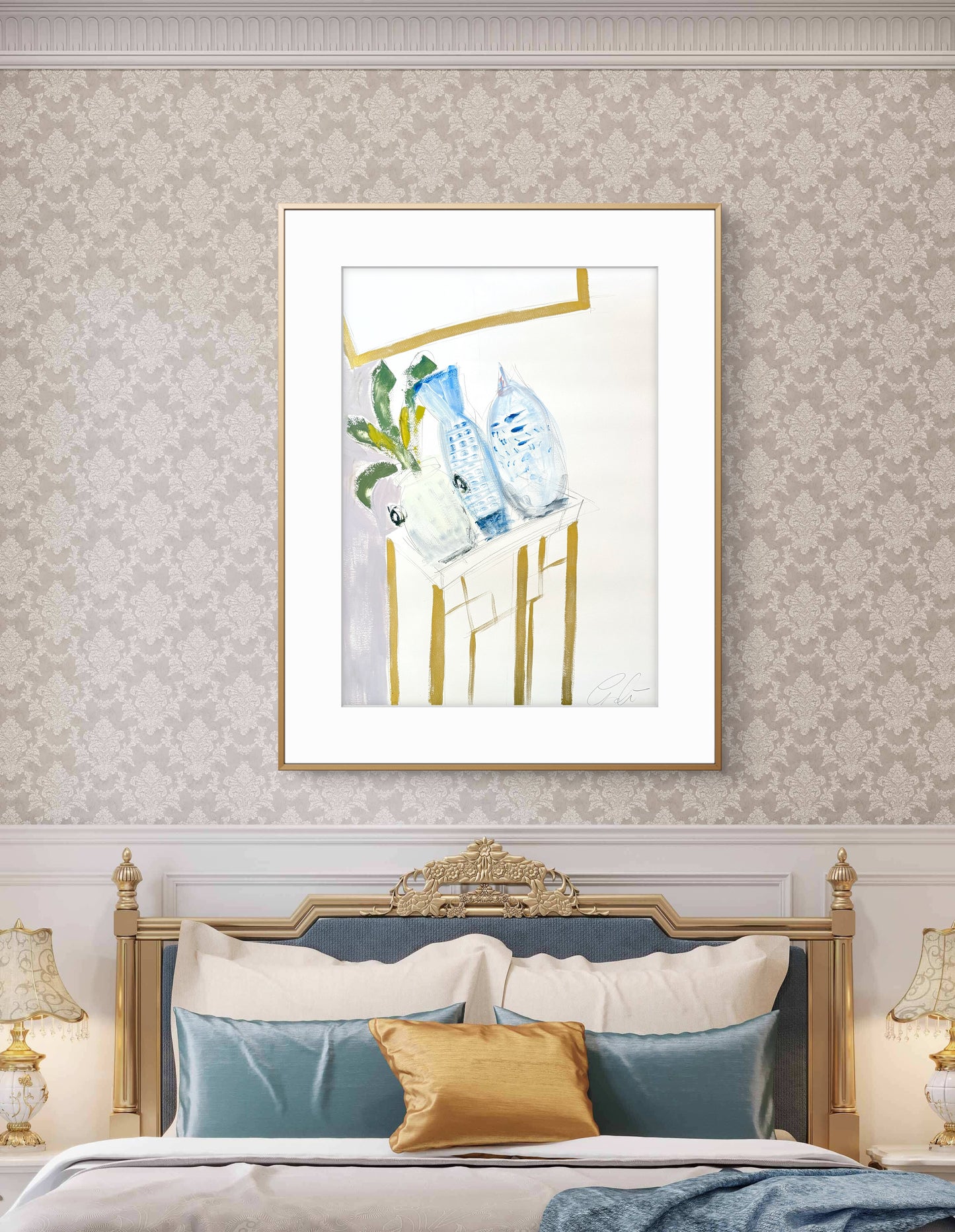 Original Abstract Oil Painting Giclee Fine Art Print, size 30”x40.