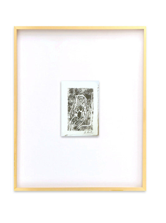 Framed Artwork, Abstract Nude Figure Monoprint, Neutral Artwork, Minimalist, Home Decor, Abstract Wall Art, Modern Home Decor, Figure Art