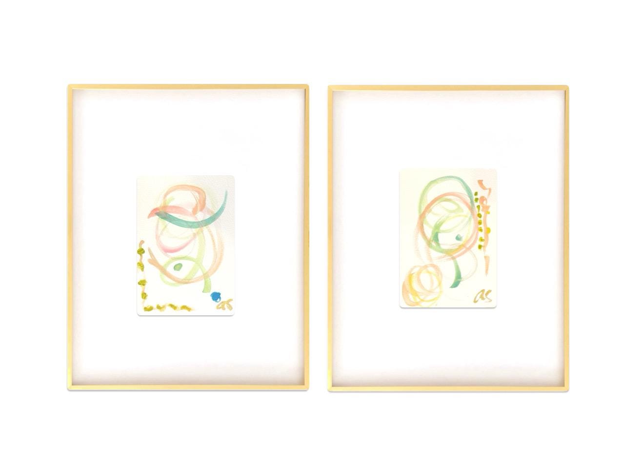 Original Abstract Watercolor Paintings Digital Print, Fine Art Print, Digital Download, Abstract Artwork, Pink, Blue, Green