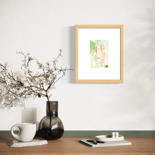 Original Abstract Watercolor Painting, Digital Print, Digital Download, Blue, Pink, and Green, 4x6