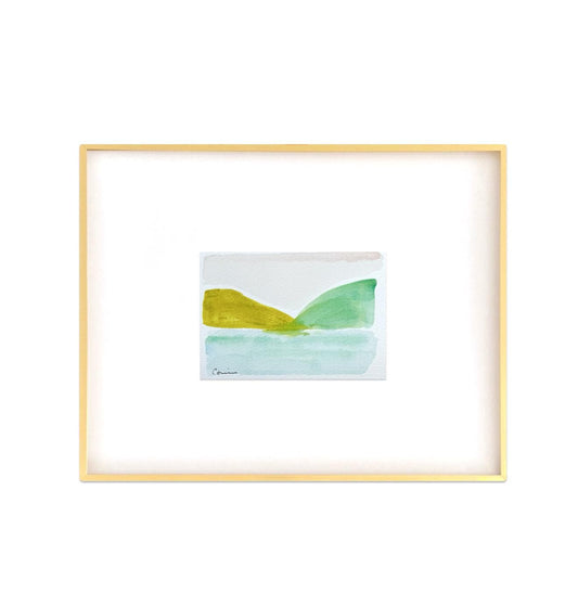 Original Abstract Watercolor Landscape Painting, Digital Print, Digital Download, Blue, Green, and Chartreuse, 5x7