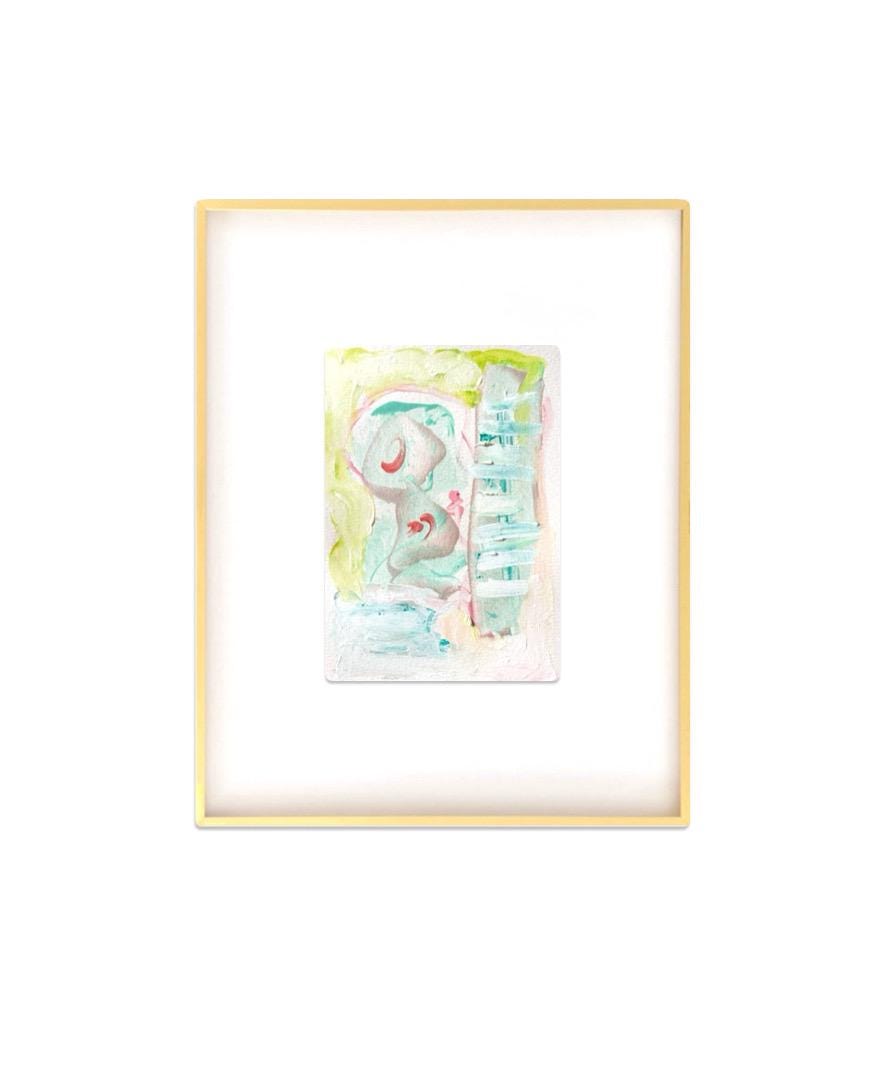 Original Abstract Watercolor Painting, Digital Print, Digital Download, Blue, Pink, and Green, 4x6, Abstract Artwork