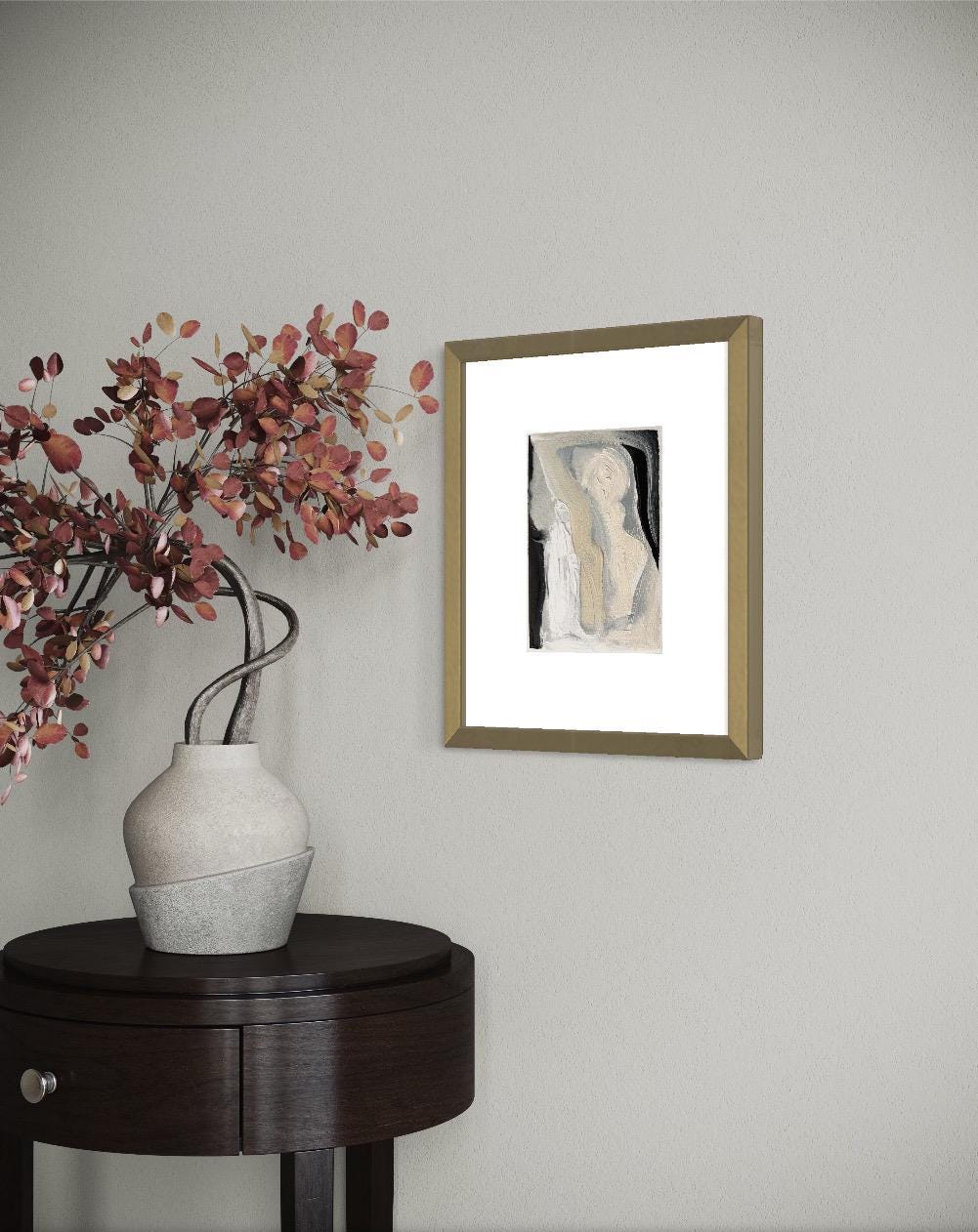 Original Abstract Fine Art Print, Black & White Monochrome Print (5x7)