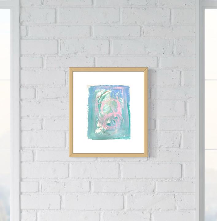 Original Abstract Watercolor Painting, Digital Print, Digital Download, Turquoise, Pink, Green, 8x10, Abstract Artwork