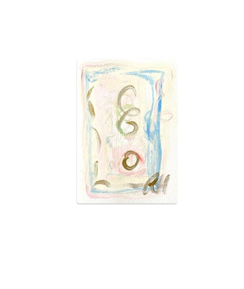 Original Abstract Watercolor Painting, Digital Print, Digital Download, Blue, Pink, and Green, 5x7
