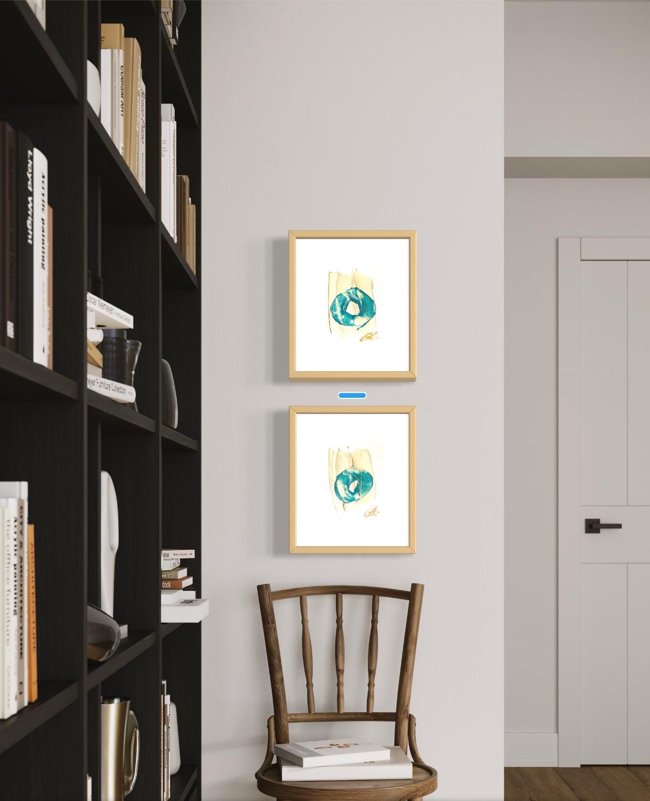 Original Abstract Fine Art Prints, Green, Pink, Blue, Pair (5x7), Abstract Artwork