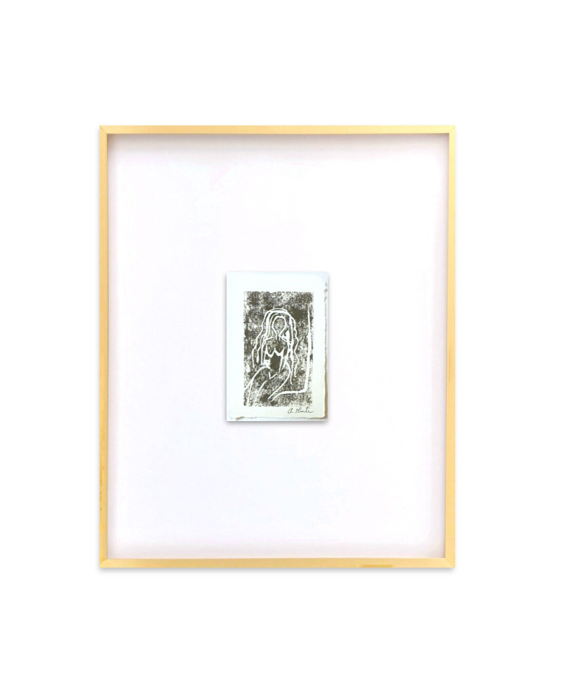 Framed Artwork, Abstract Nude Figure Monoprint, Neutral Artwork, Minimalist, Home Decor, Abstract Wall Art, Modern Home Decor, Figure Art