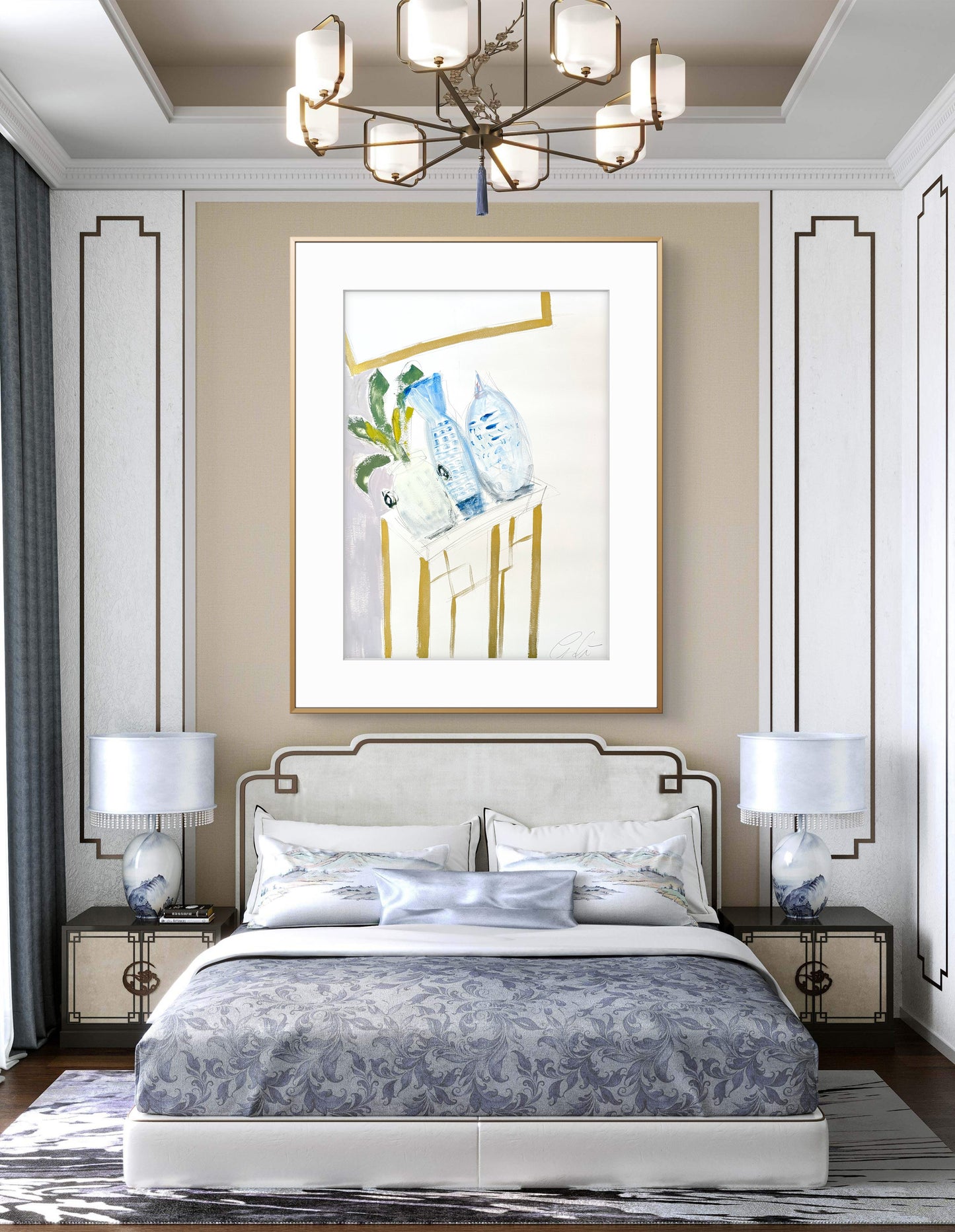 Original Abstract Oil Painting Giclee Fine Art Print, size 30”x40.