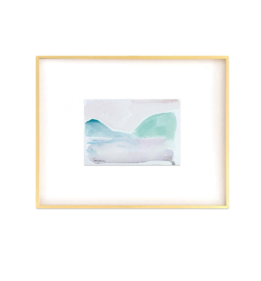 Original Abstract Watercolor Landscape Painting, Digital Print, Digital Download, Blue, Green, and Lavender, 5x7