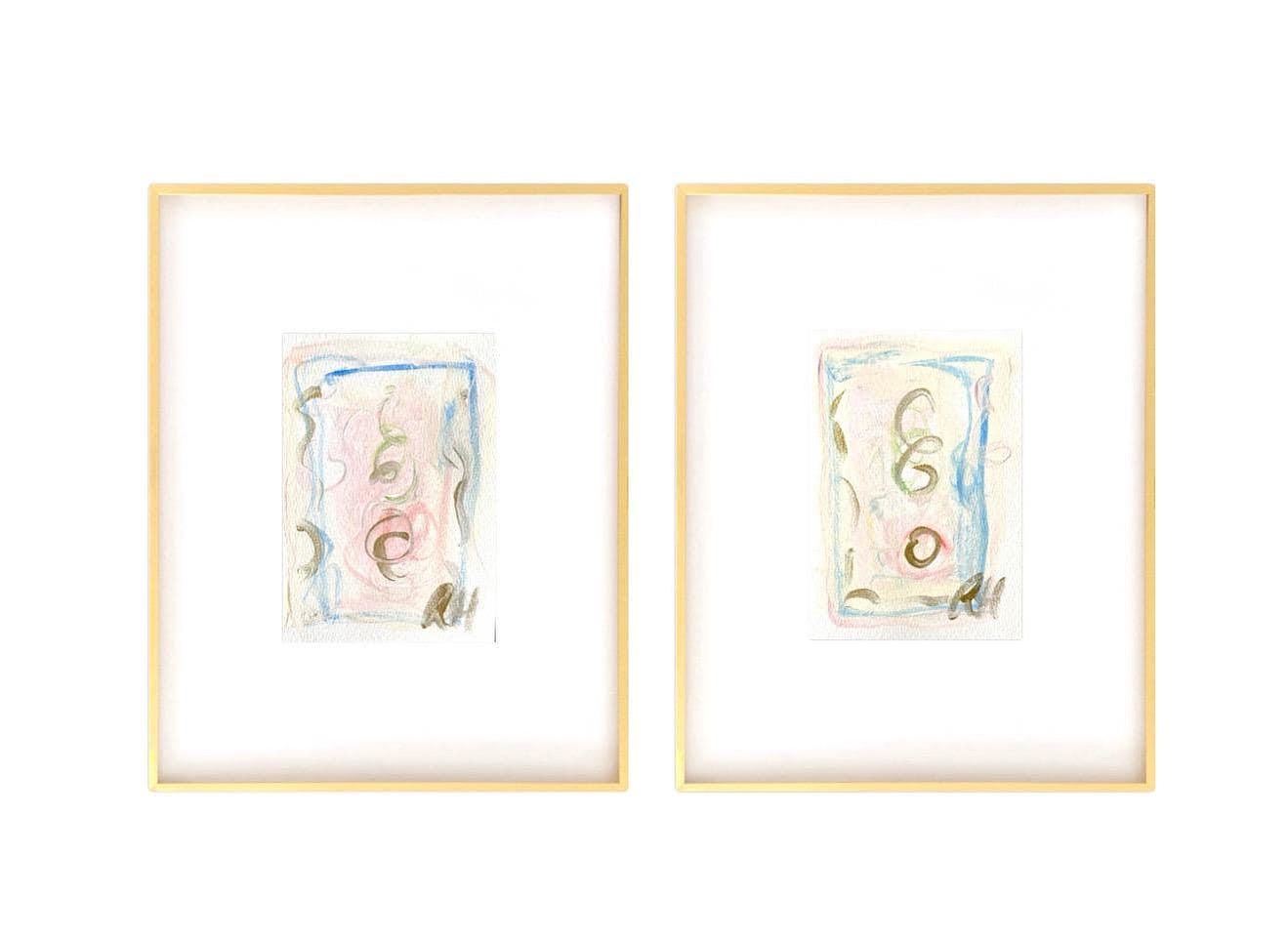 Original Abstract Watercolor Paintings Digital Print, Fine Art Print, Digital Download, Abstract Artwork, Pink, Blue, Green, 5x7