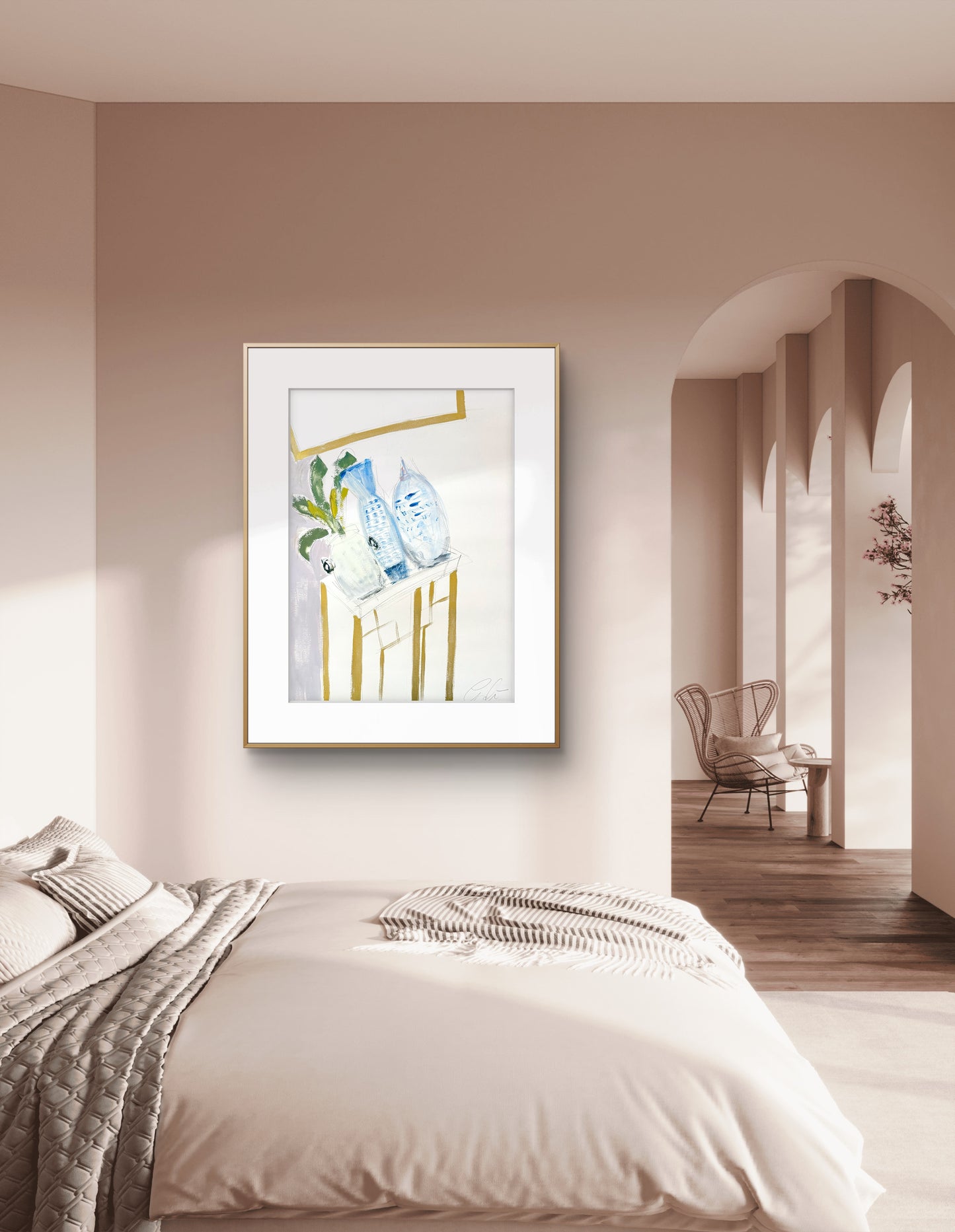 Original Abstract Oil Painting Giclee Fine Art Print, size 30”x40.