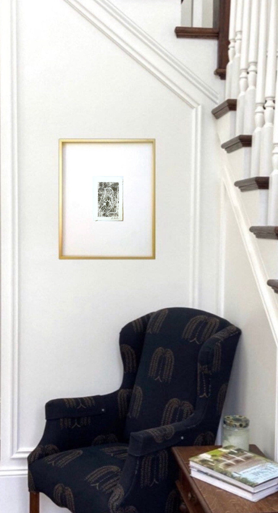 Framed Artwork, Abstract Nude Figure Monoprint, Neutral Artwork, Minimalist, Home Decor, Abstract Wall Art, Modern Home Decor, Figure Art