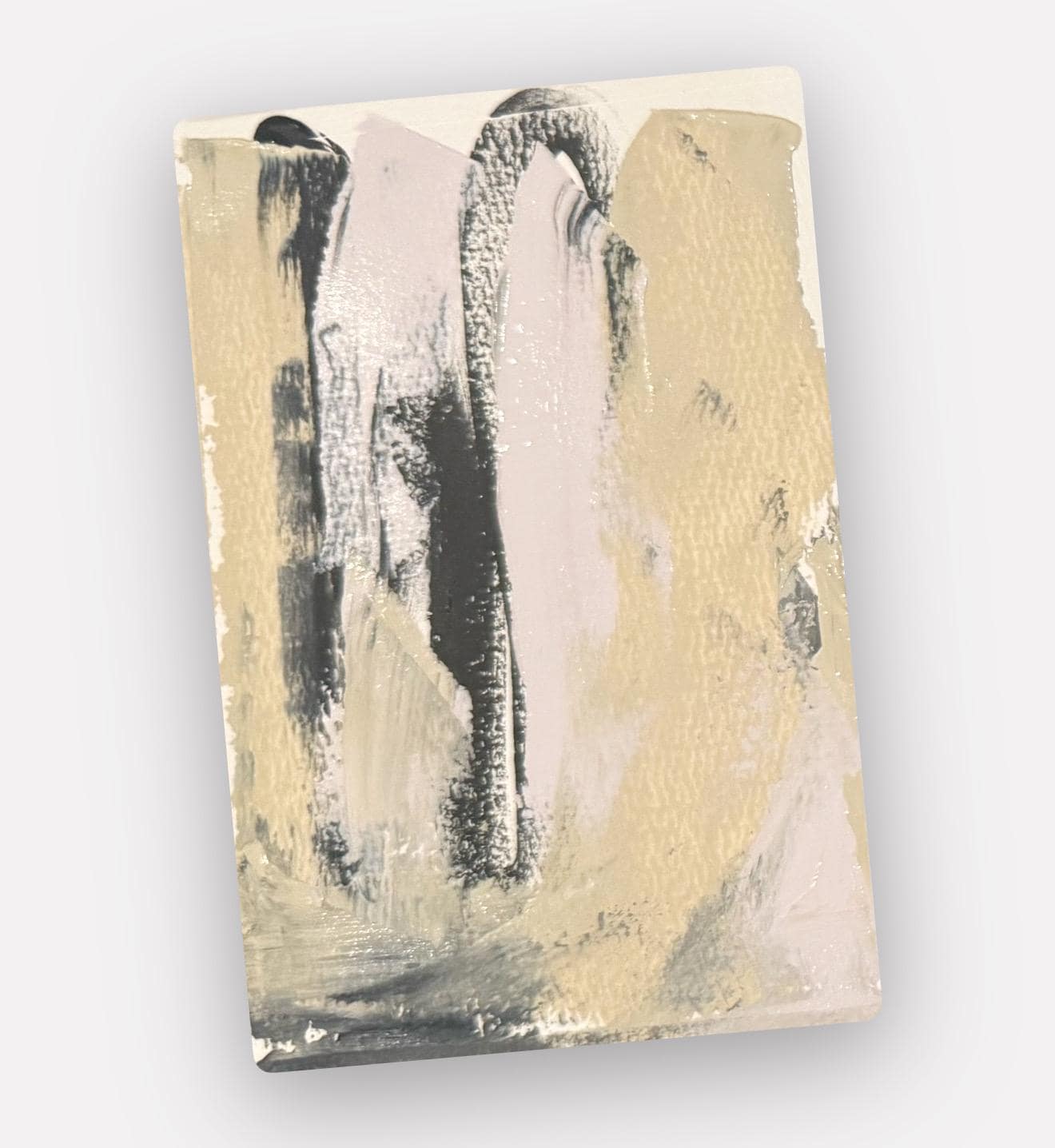 Original Abstract Fine Art Print, Black, White, Taupe, Pink, Monochrome Print (5x7), Abstract Artwork