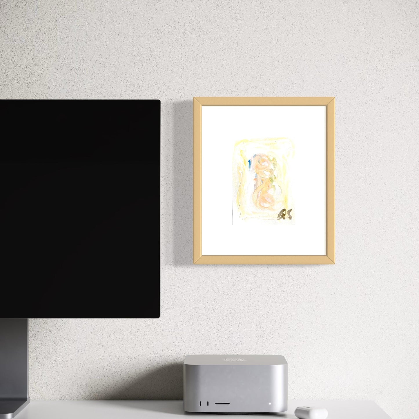 Original Abstract Watercolor Painting, Digital Print, Digital Download, Blue, Pink, and Green, 4x6