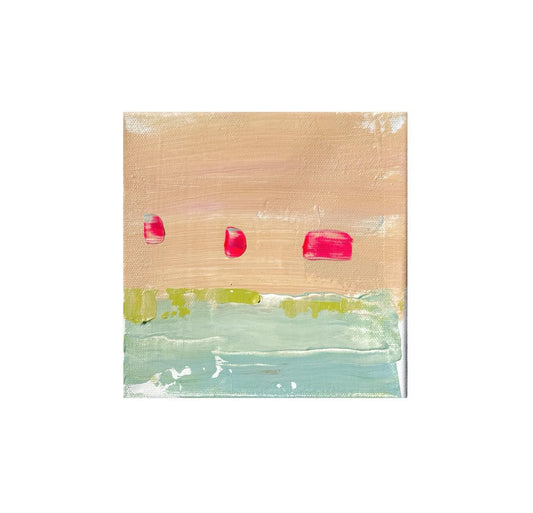Original Abstract Mixed Media Landscape Painting on Streched Canvas, Abstract Artwork, Small Landscape, Abstract Art