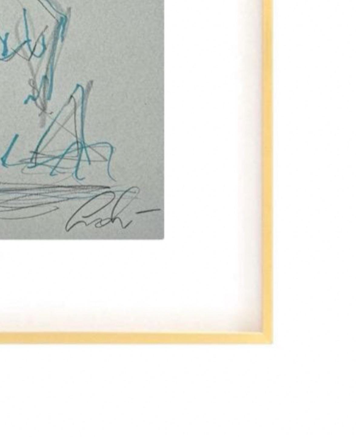 Original Abstract Mixed Media Nude Figure Sketch, Charcoal Nude Sketch, Abstract Art, Original Art, Blue, Black, Grey