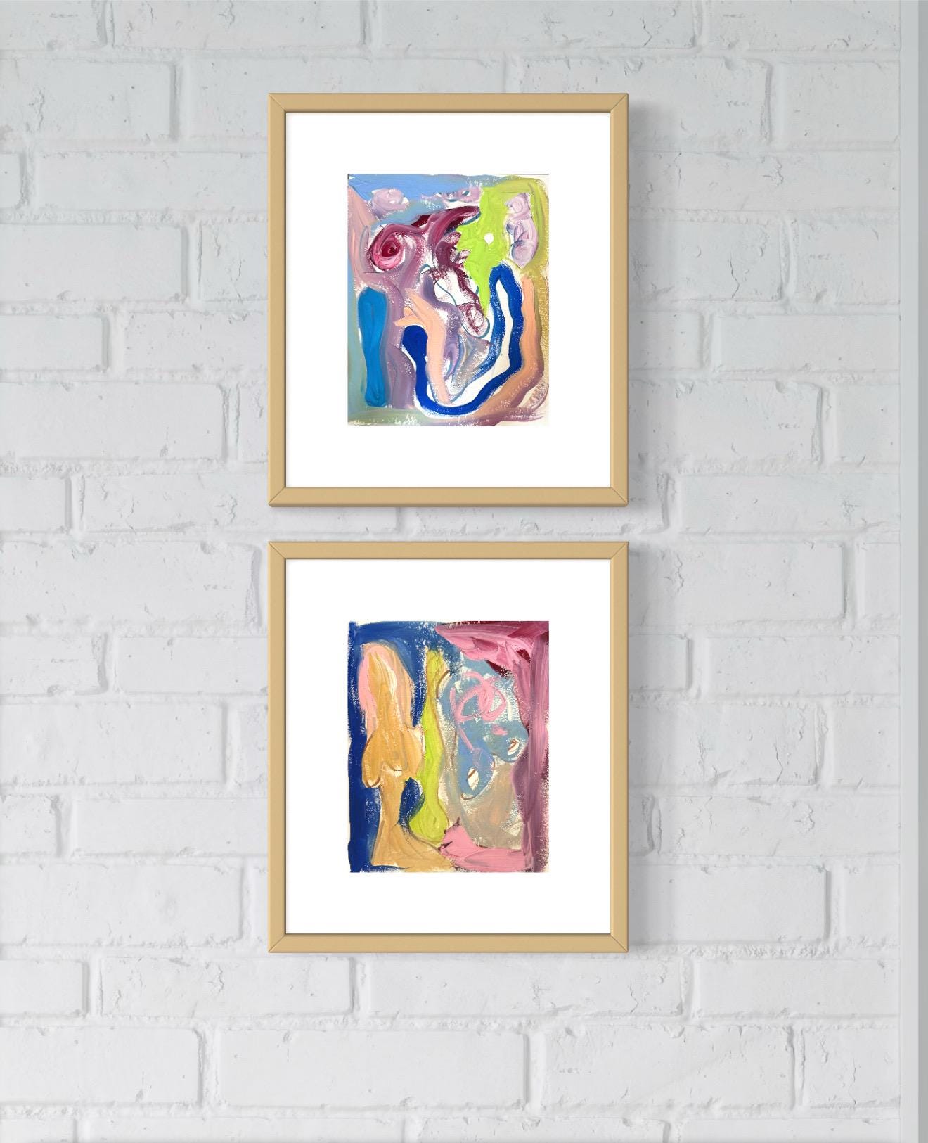 Original Abstract Watercolor Paintings Digital Print, Fine Art Print, Digital Download, Abstract Artwork, Pink, Blue, Green, 8x10