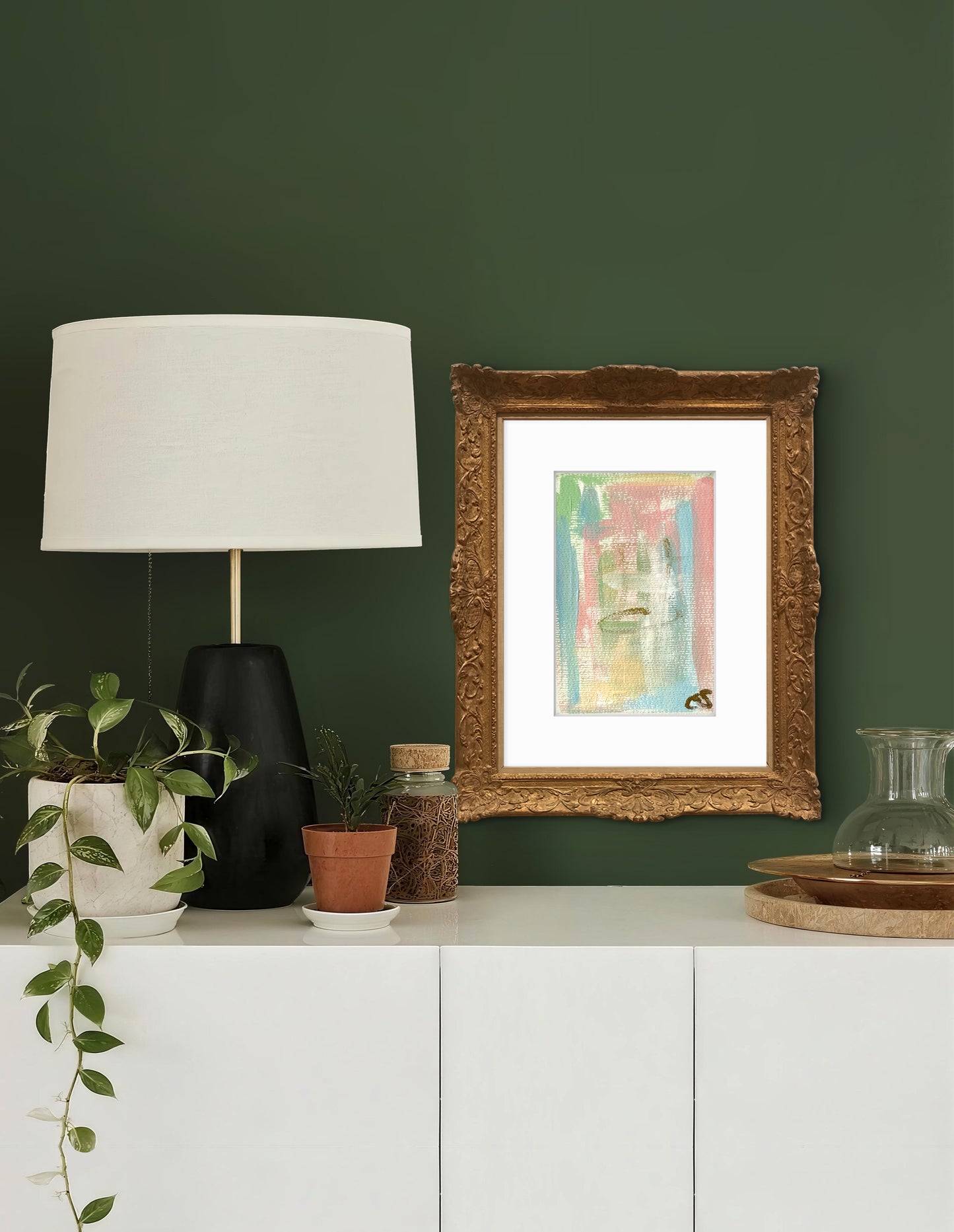 Original Abstract Watercolor Painting, Digital Print, Digital Download, Blue, Pink, and Green, 4x6, Abstract Artwork