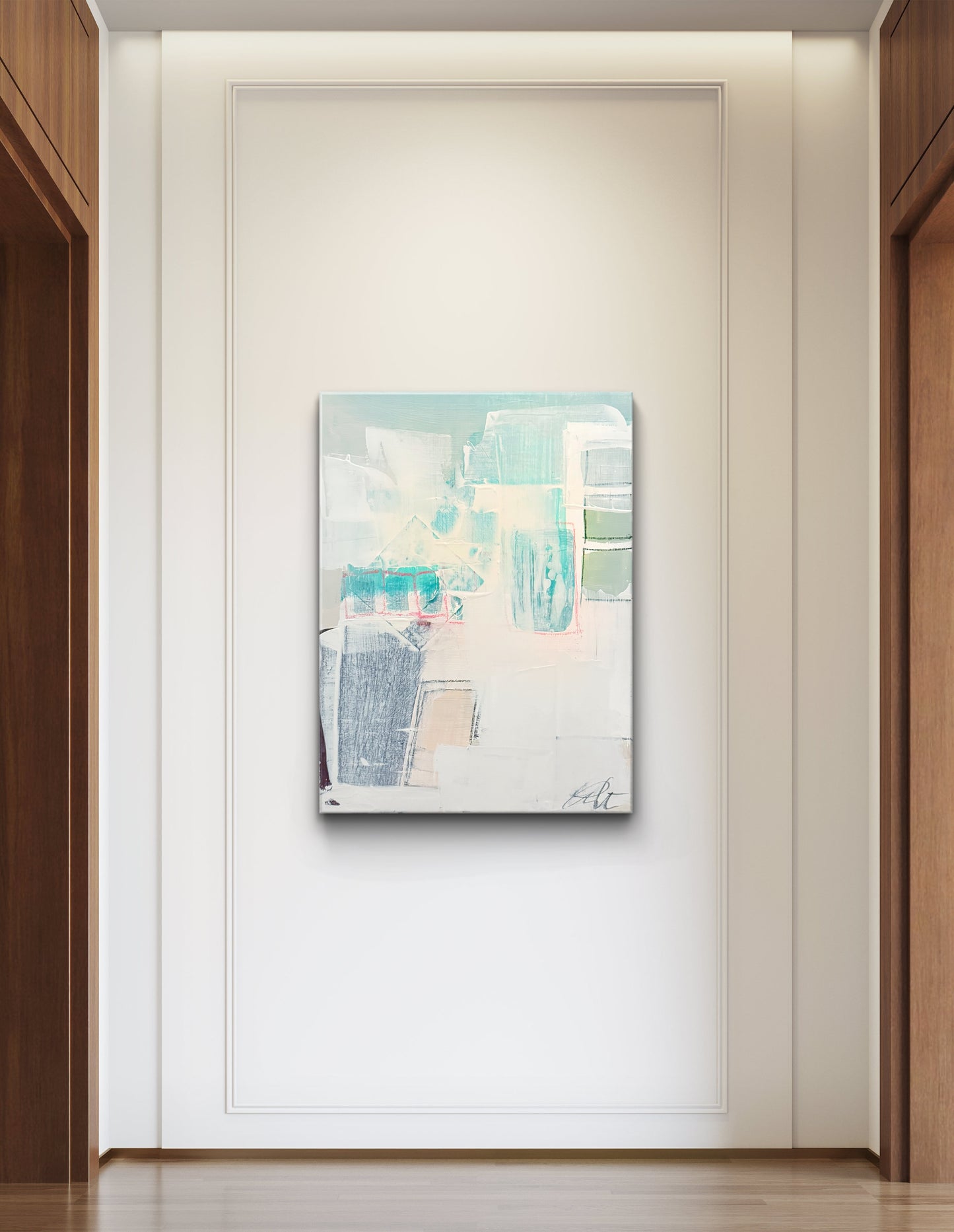 Original Abstract Mixed Media Painting on Canvas, 18”x24”