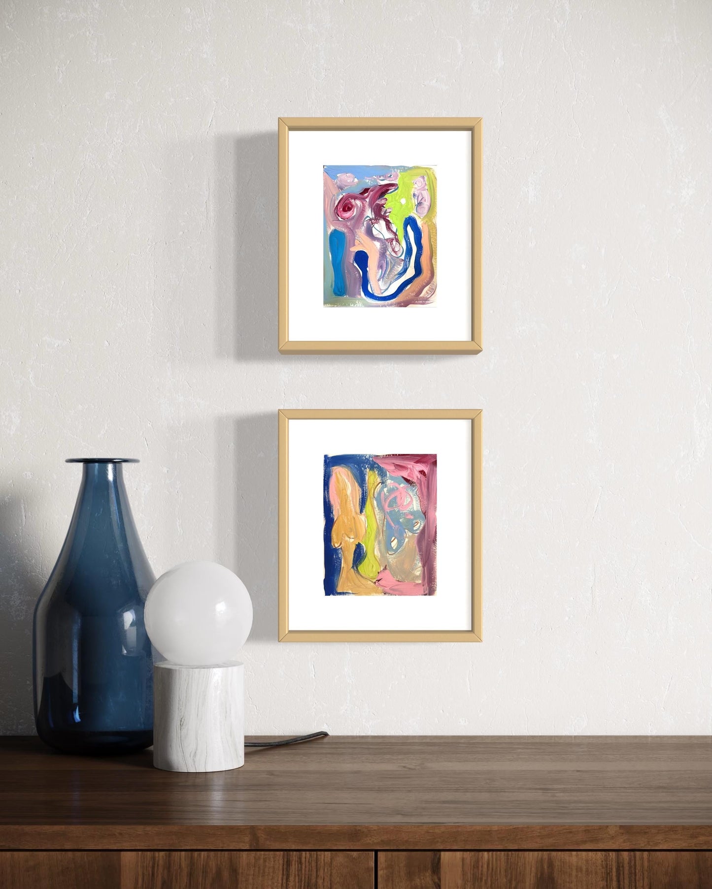 Original Abstract Watercolor Paintings Digital Print, Fine Art Print, Digital Download, Abstract Artwork, Pink, Blue, Green, 8x10