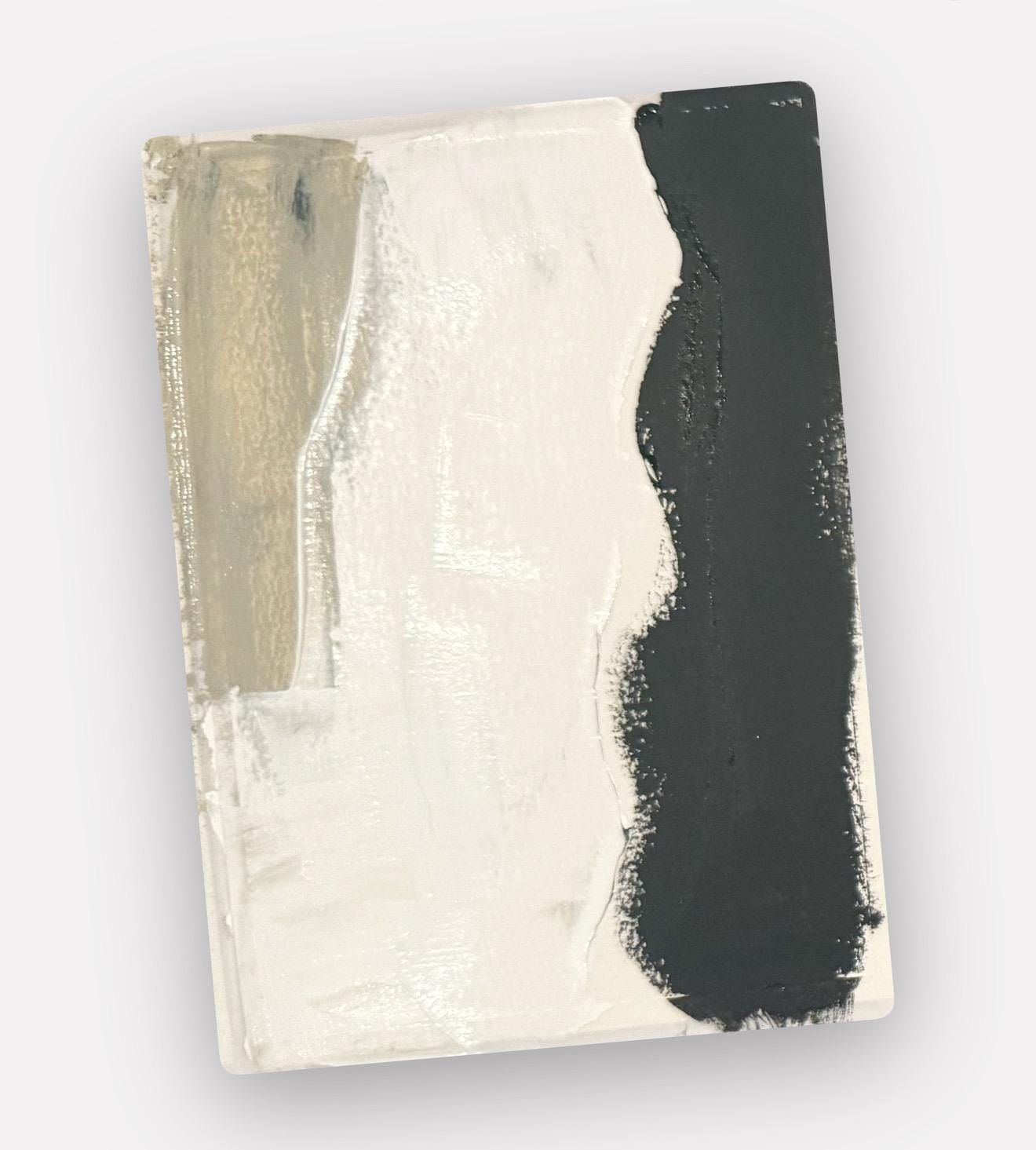 Original Abstract Fine Art Print, Black, White, Taupe, Signed Monochrome Fine Art Print (5x7)