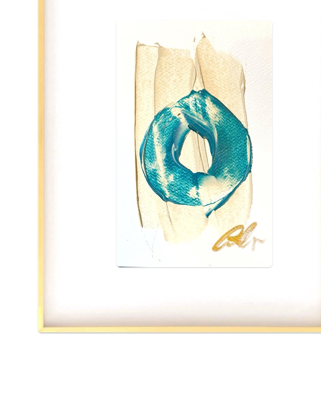 Original Abstract Fine Art Prints, Green, Pink, Blue, Pair (5x7), Abstract Artwork