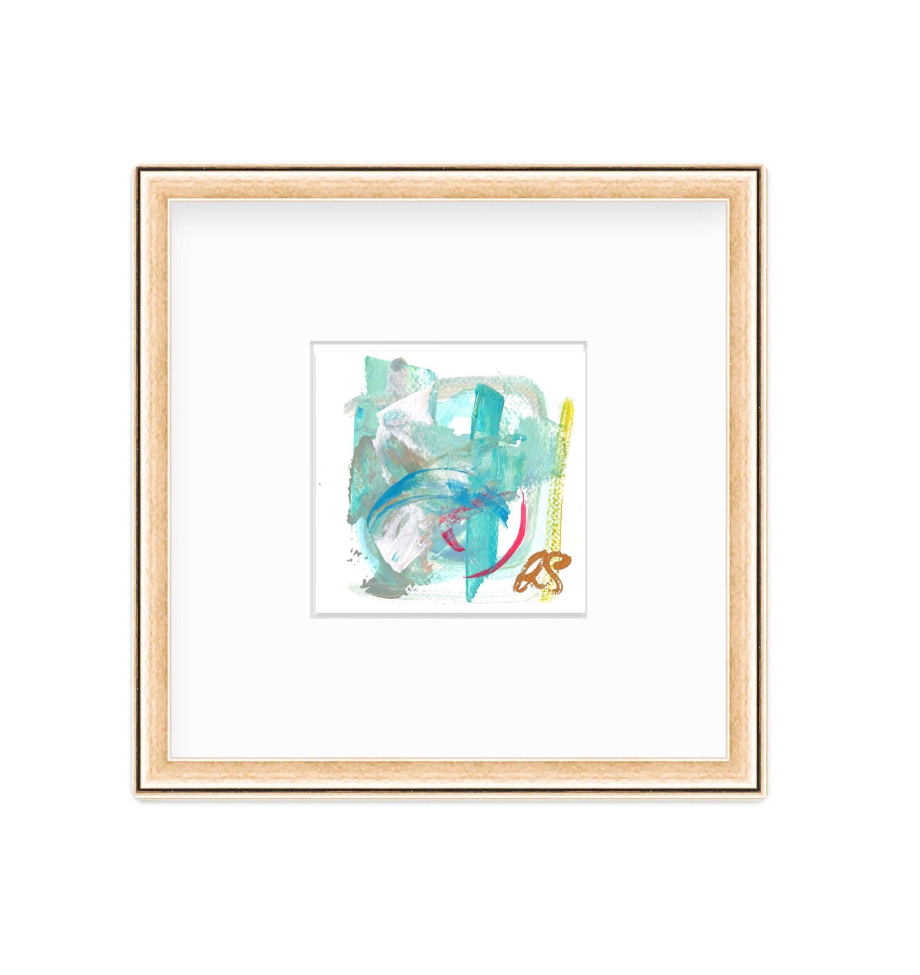 Original Abstract Art, Set of Six Paintings for Frame Gallery, size 5”x5”