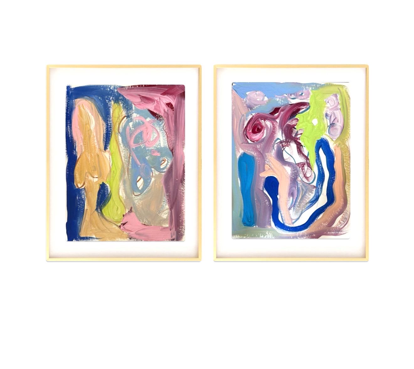 Original Abstract Watercolor Paintings Digital Print, Fine Art Print, Digital Download, Abstract Artwork, Pink, Blue, Green, 8x10