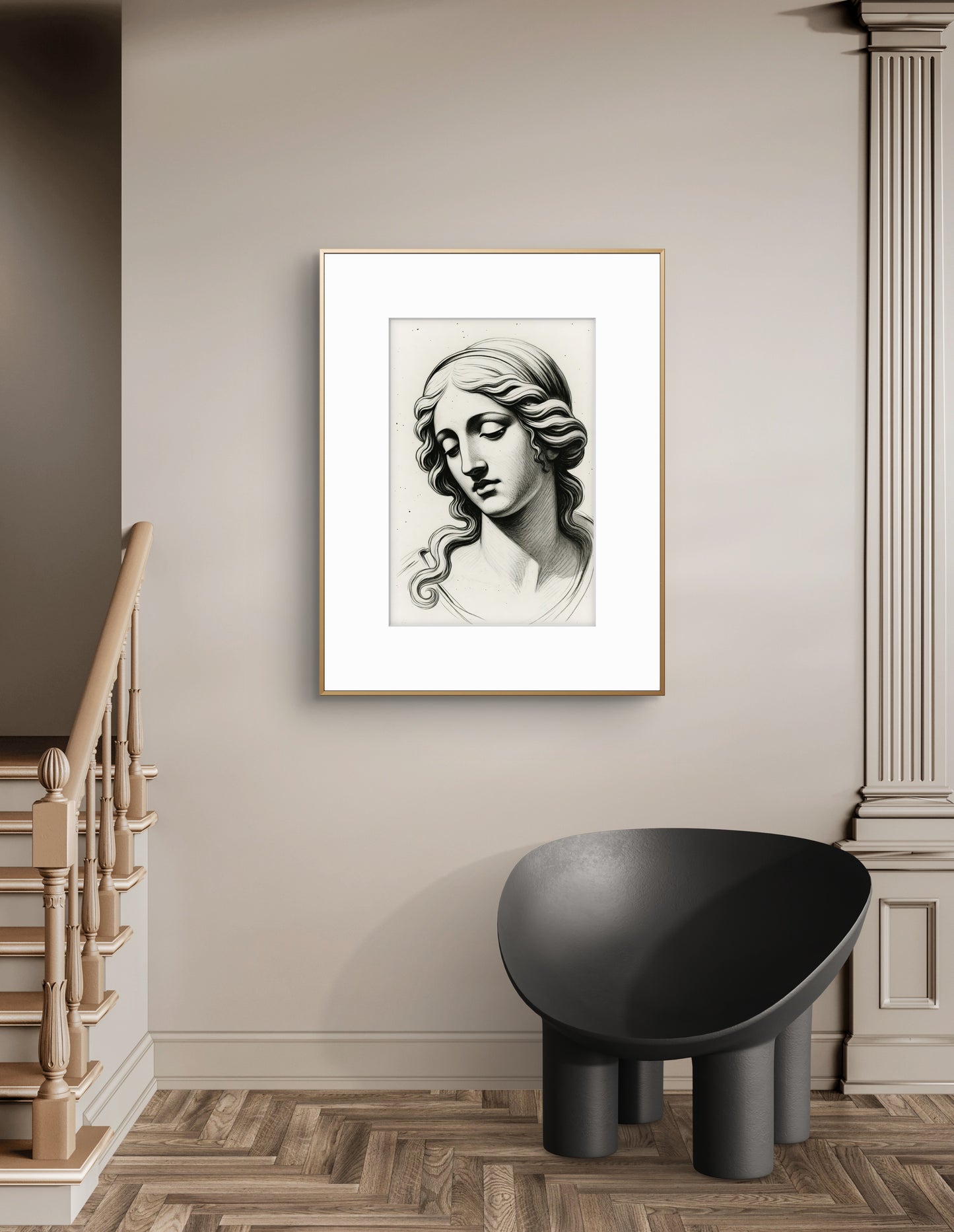 Minimalist Nude Figure Oversized Art Print, Modern Figure Drawing, Female Nude Figure Art, Abstract Nude Figure, Black & White Line Art