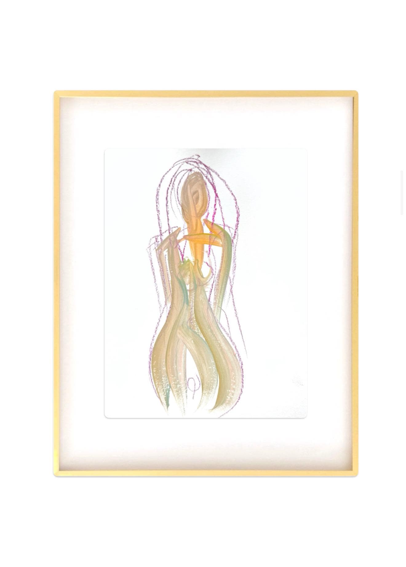 Original Abstract Watercolor Nude Female Painting, Digital Print, Digital Download, Pink, Green, 8x10, “Felicia”, Abstract Artwork