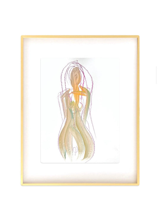 Original Abstract Watercolor Nude Female Painting, Digital Print, Digital Download, Pink, Green, 8x10, “Felicia”, Abstract Artwork