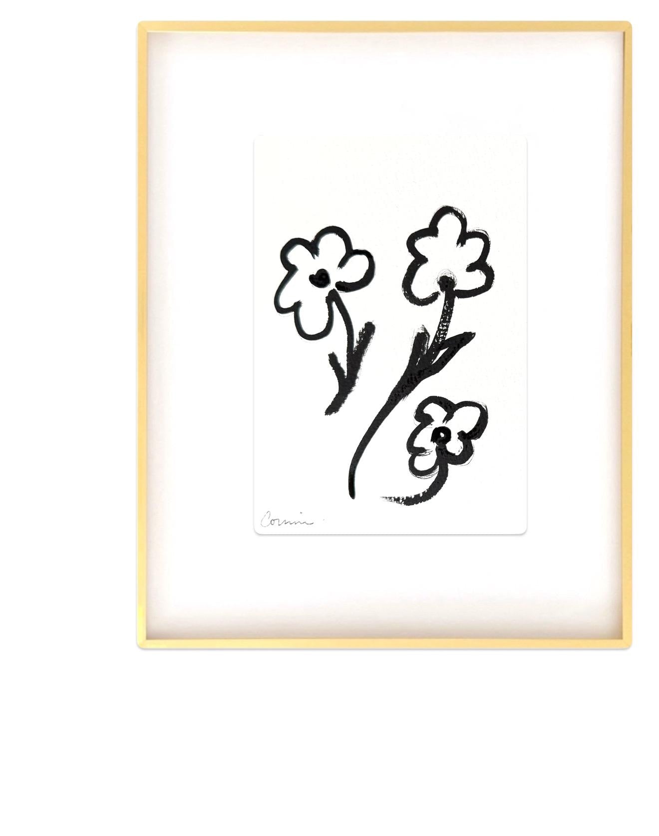 Original Abstract Fine Art Print, Black & White Floral Monochrome Prints, Pair (5x7)