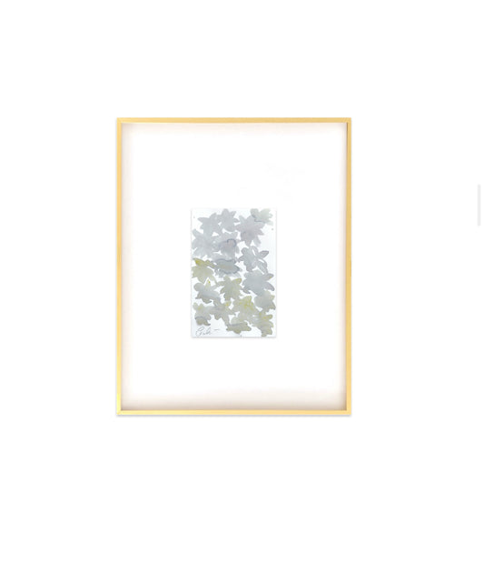 Original Abstract Watercolor Painting, Framed in Gold Metal Gallery Frame