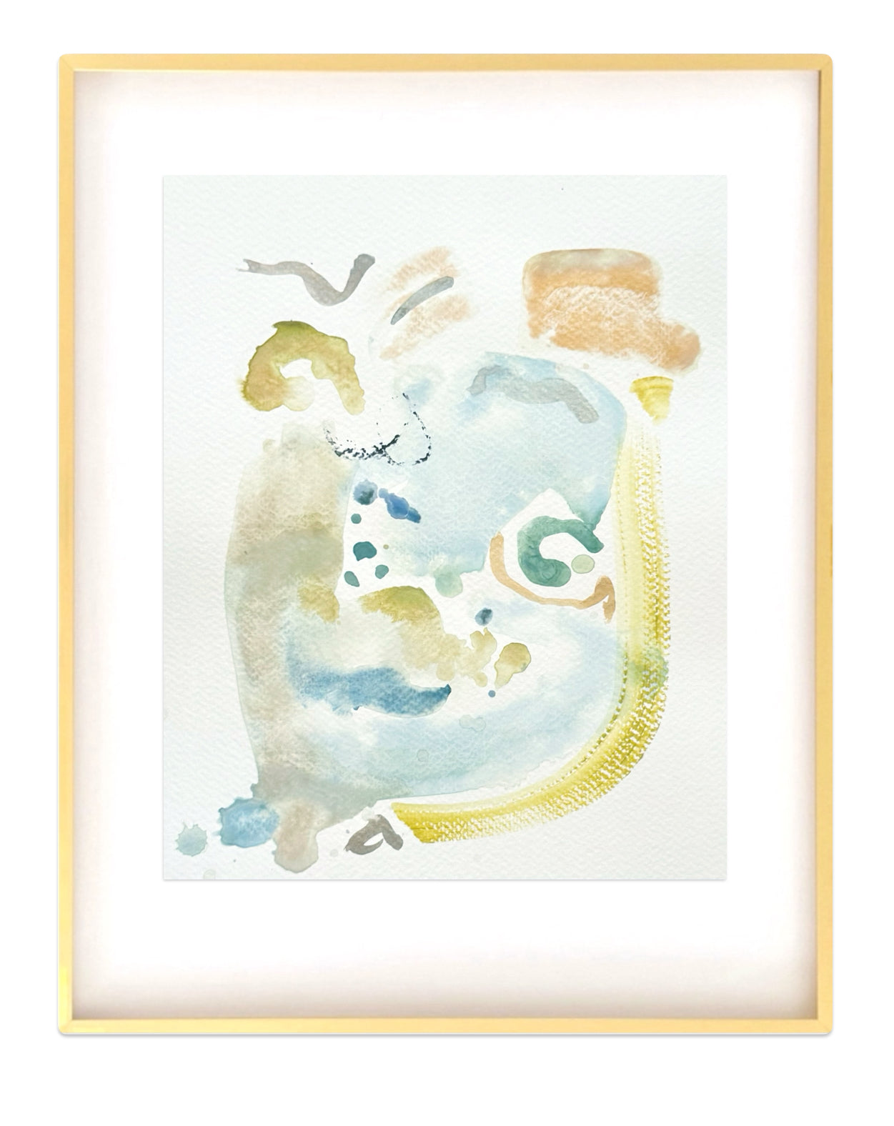 Set of Four Original Abstract Watercolor Paintings on Paper, 8x10