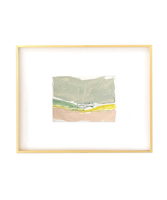 Abstract Landscape Painting, Framed in Gold Metal Gallery Frame