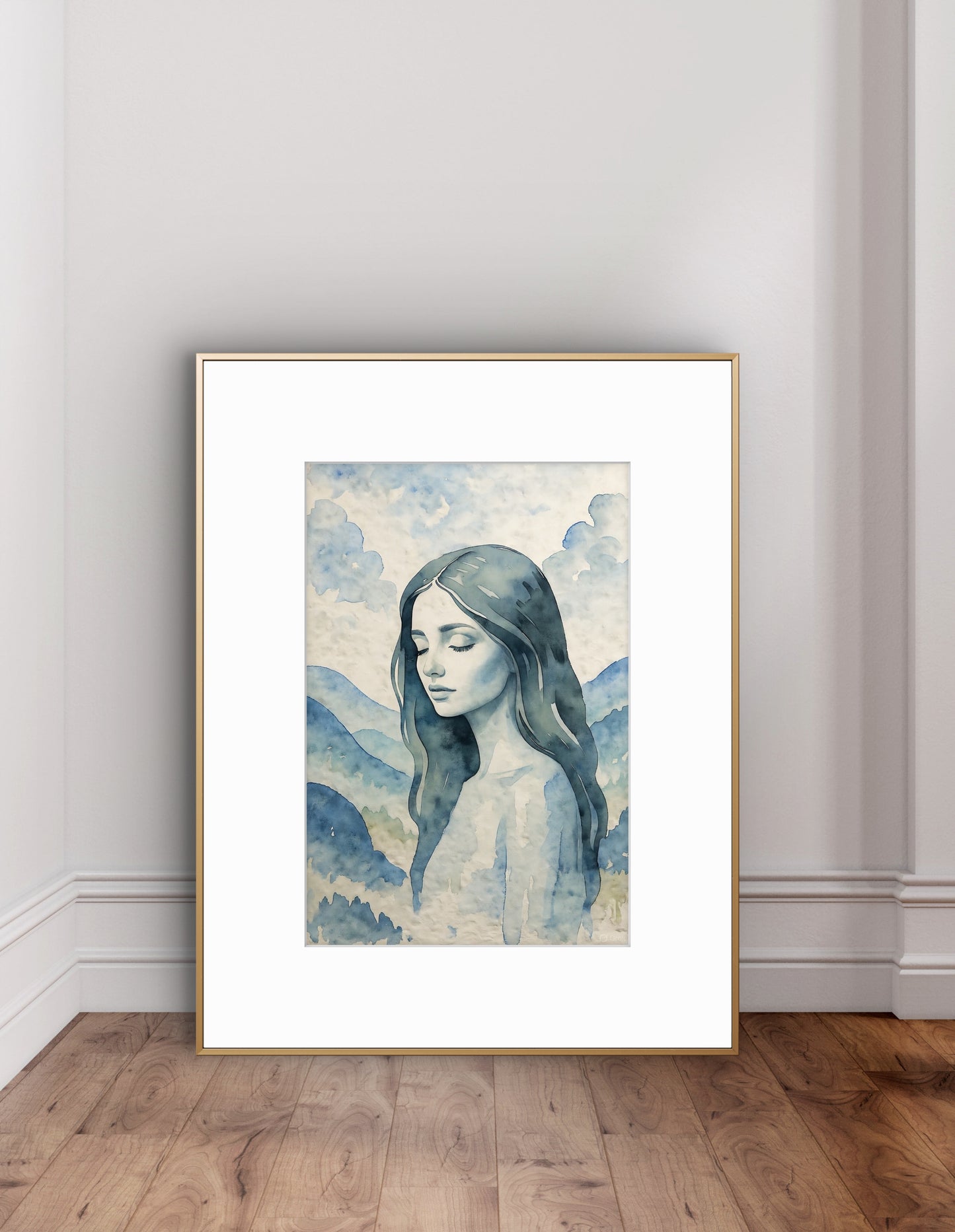 Minimalist Nude Figure Watercolor Oversized Art Print, Modern Figure Drawing, Female Nude Figure Art, Abstract Nude Figure