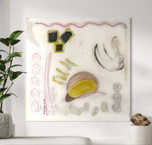 Abstract Mixed Media Painting on Canvas 36”x36”