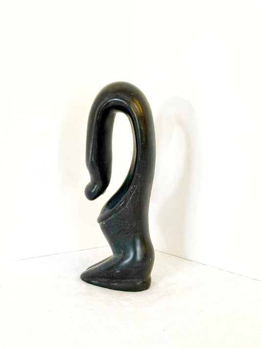 Vintage Black Marble Figure Sculpture