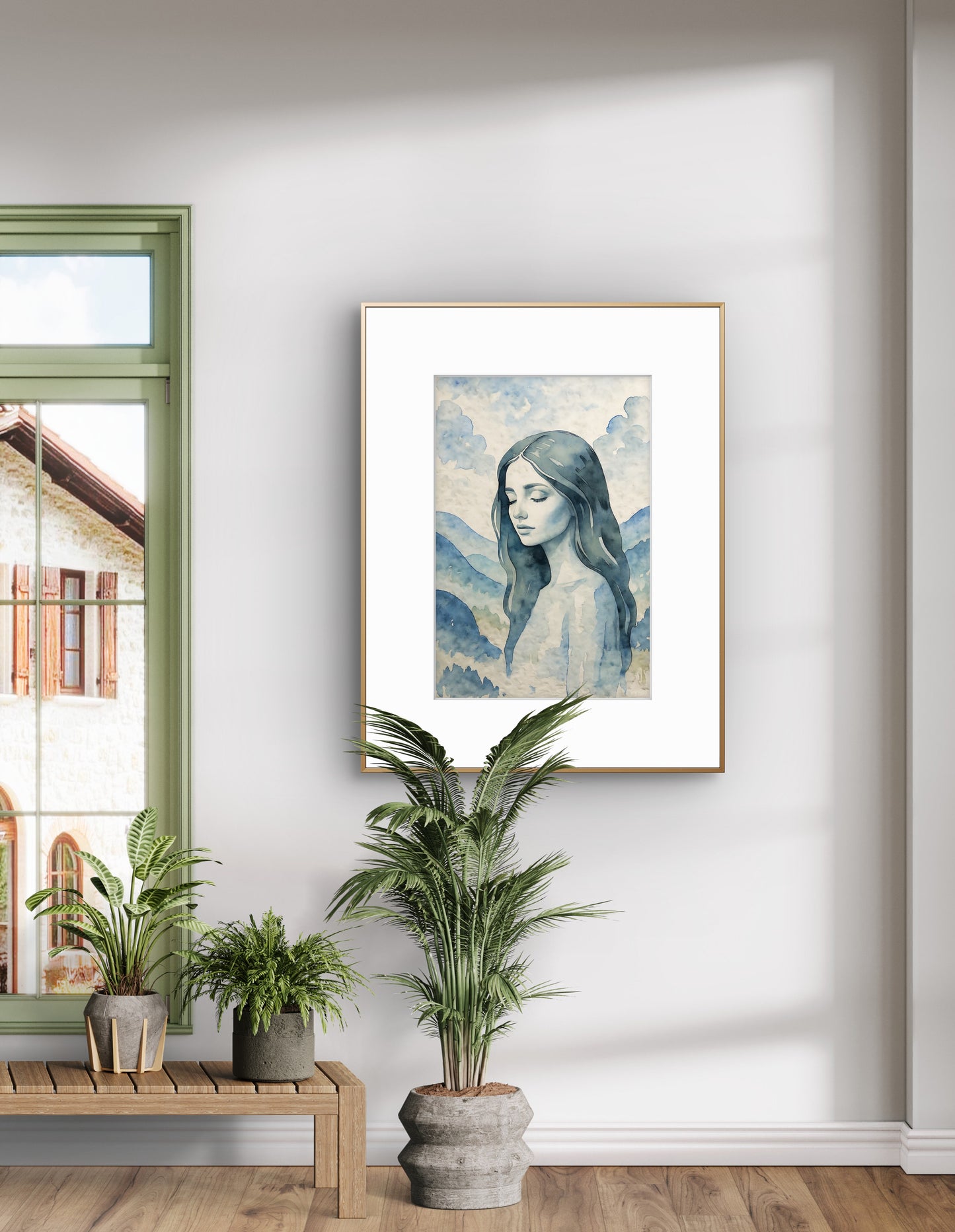 Minimalist Nude Figure Watercolor Oversized Art Print, Modern Figure Drawing, Female Nude Figure Art, Abstract Nude Figure