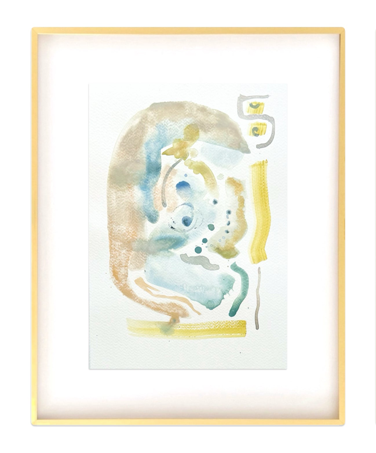 Set of Four Original Abstract Watercolor Paintings on Paper, 8x10