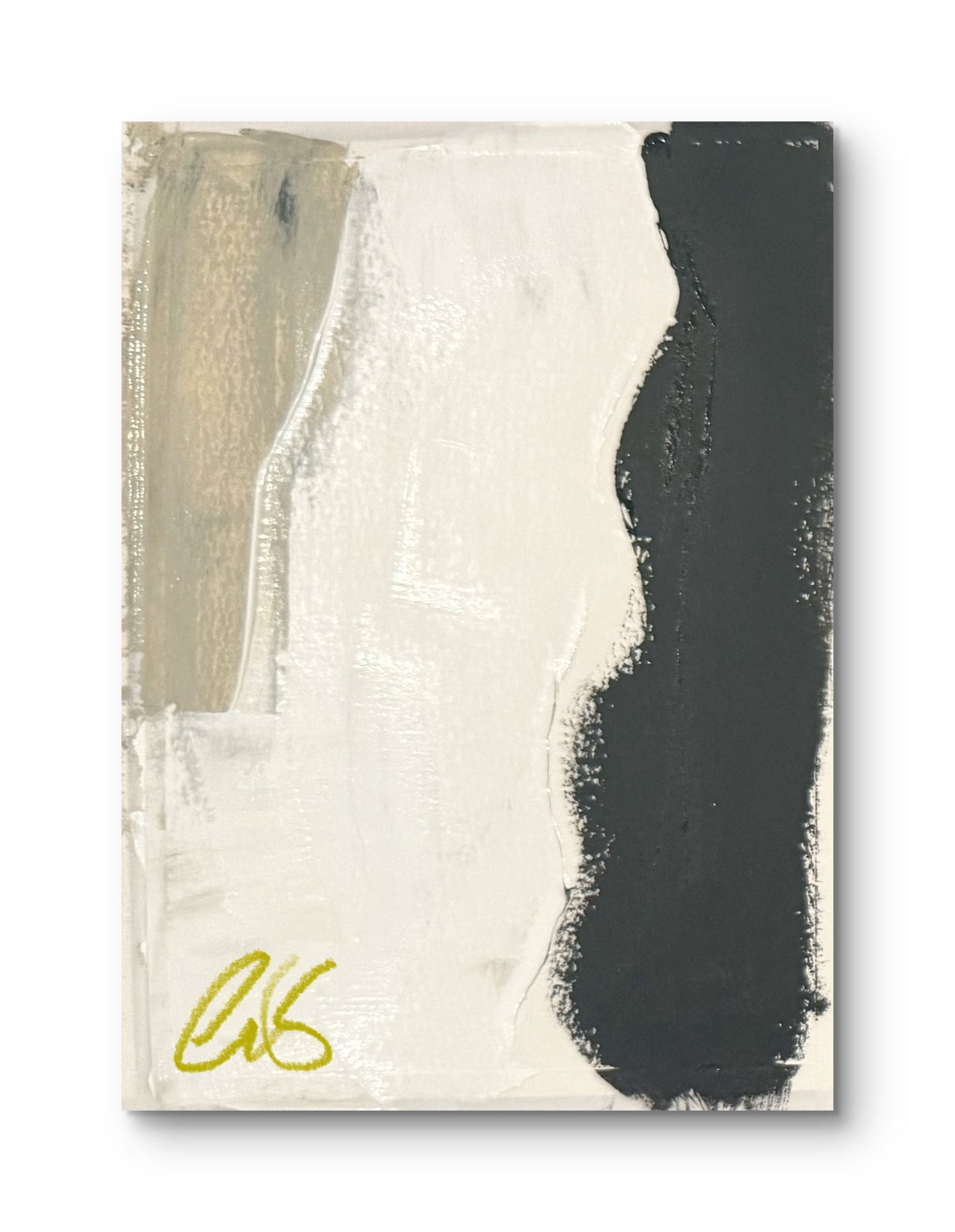 Original Abstract Fine Art Print, Black, White, Taupe, Signed Monochrome Fine Art Print (5x7)