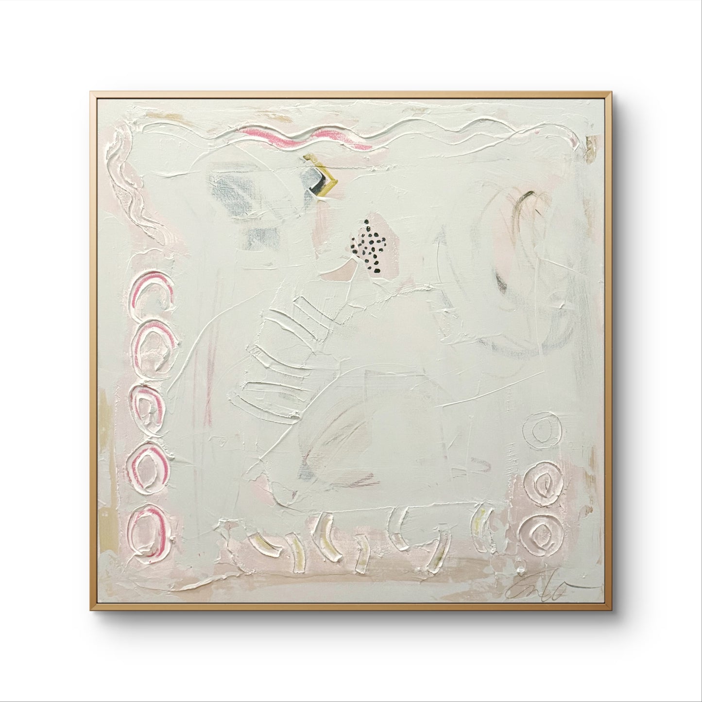 Original Abstract Mixed Media Painting on Canvas, 36”x36”, Neutral Abstract Art